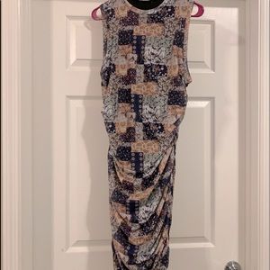 Patchwork Print Mesh Dress